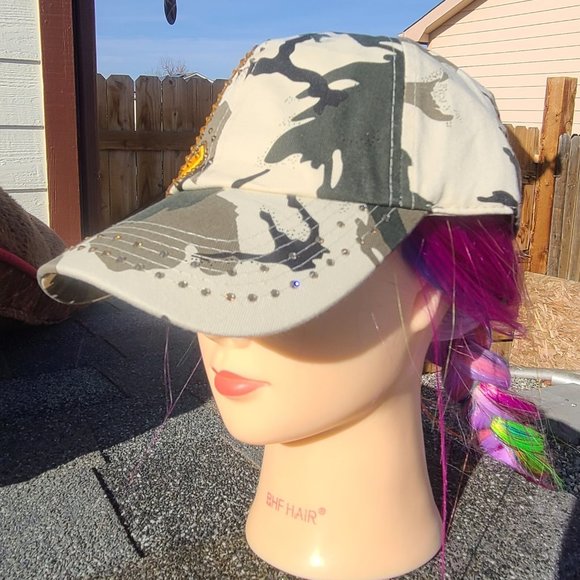 Ladies Camo BLING Hat NEW - Picture 3 of 4